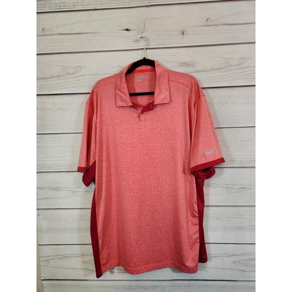 Nike Dri-Fit Men's Red Tour Performance Short‎ Sleeve Golf Polo Shirt Size XXL - Picture 1 of 6